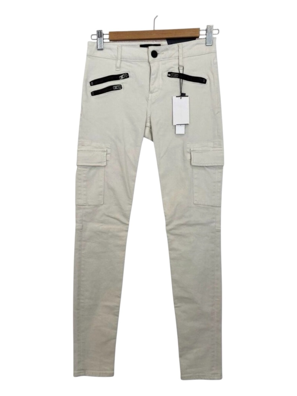 Sanctuary Civilian white cargo jeans NWT low rise skinny stretchy denim SIZE 24